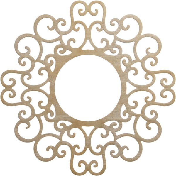 Ekena Millwork Reims Wood Fretwork Pierced Ceiling Medallion, Birch, 38"OD x 14 1/2"ID x 3/8"T CMWP38X38X0375REBI - main